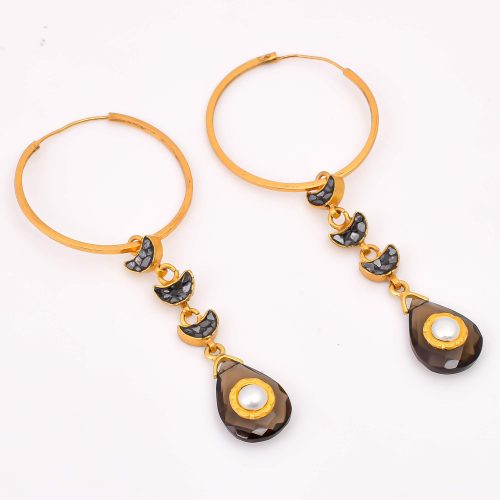DIAMOND & STONE EARRING