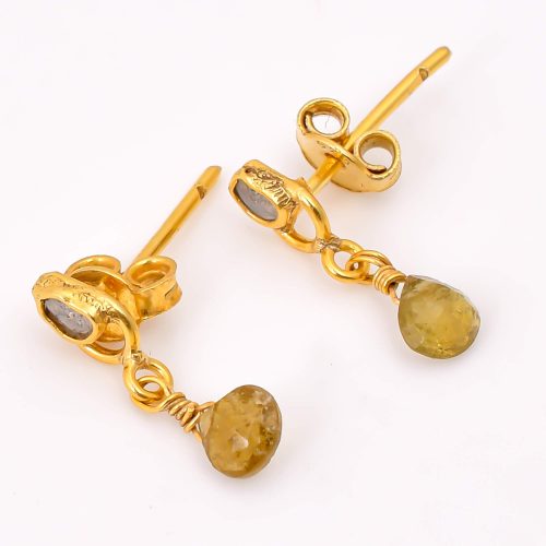 DIAMOND & STONE EARRING