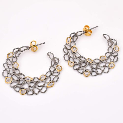 DIAMOND & STONE EARRING
