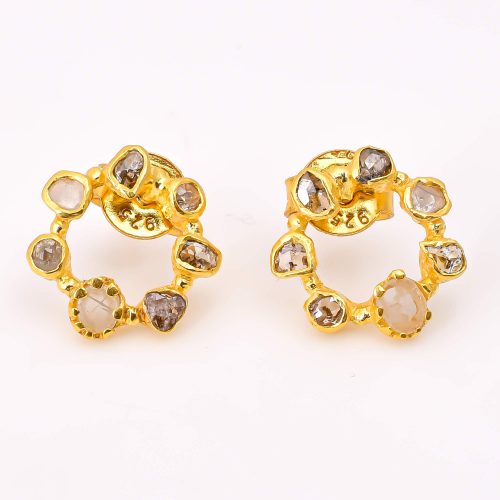 DIAMOND & STONE EARRING