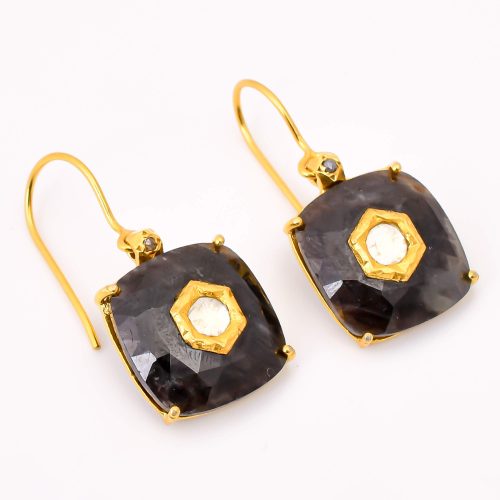DIAMOND & STONE EARRING