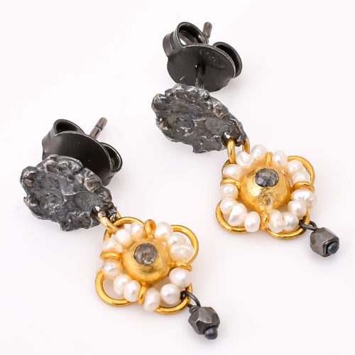 DIAMOND & STONE EARRING