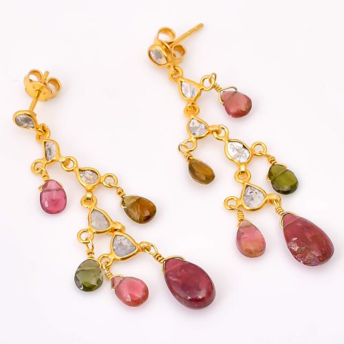 DIAMOND & STONE EARRING