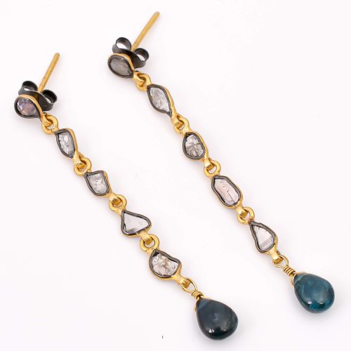 DIAMOND & STONE EARRING
