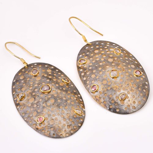 DIAMOND & STONE EARRING