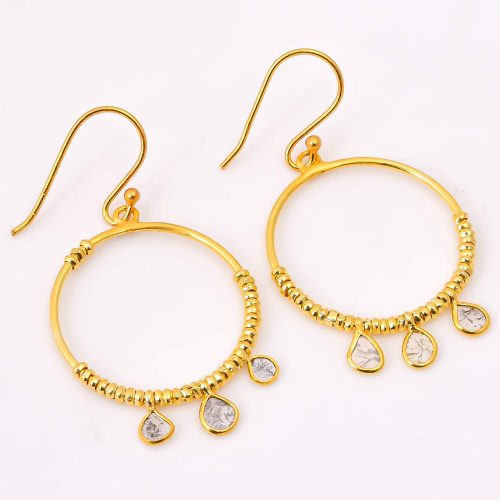 DIAMOND & STONE EARRING