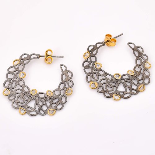 DIAMOND & STONE EARRING