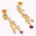 DIAMOND & STONE EARRING
