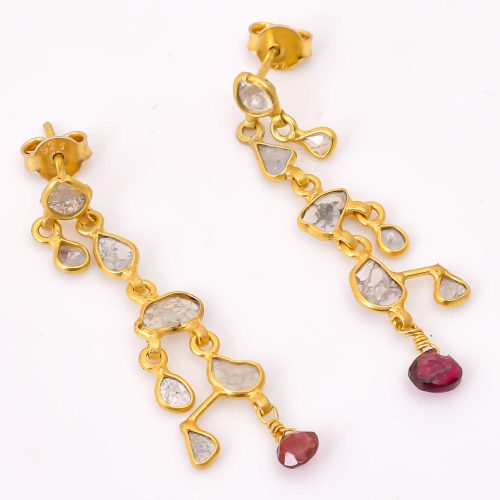 DIAMOND & STONE EARRING