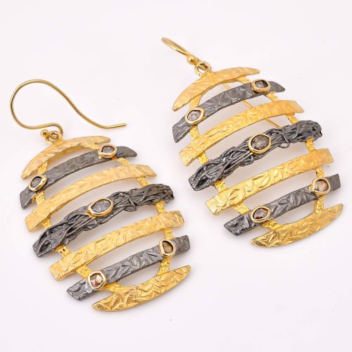 DIAMOND & STONE EARRING