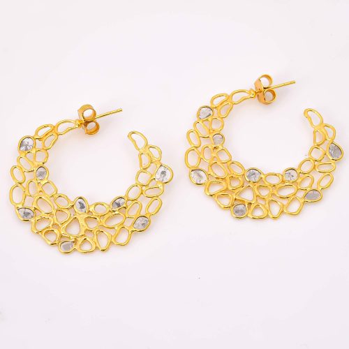 DIAMOND & STONE EARRING