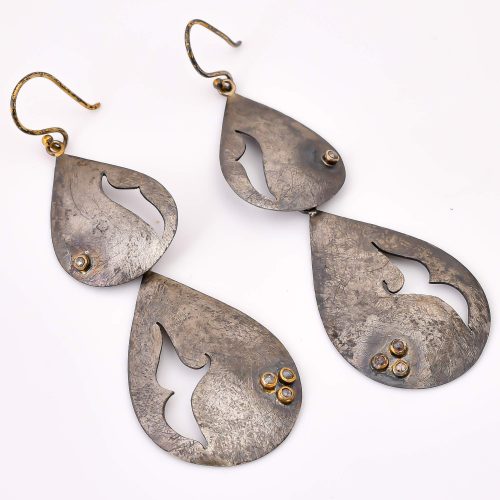 DIAMOND & STONE EARRING