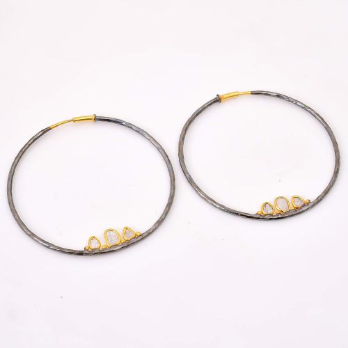 DIAMOND & STONE EARRING