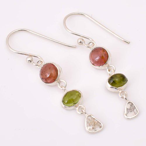 DIAMOND & STONE EARRING
