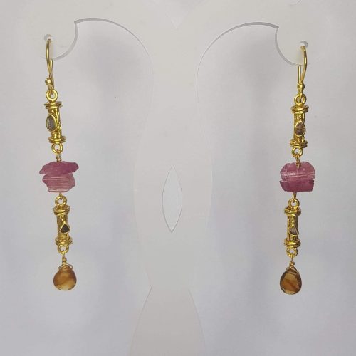 DIAMOND & STONE EARRING