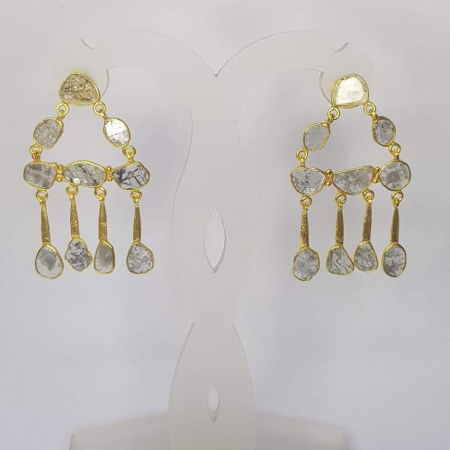 DIAMOND & STONE EARRING