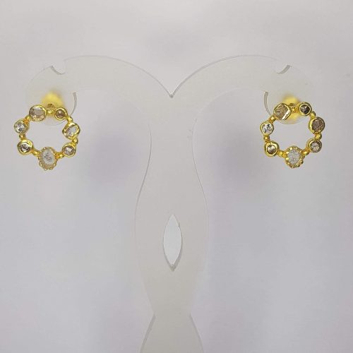 DIAMOND & STONE EARRING