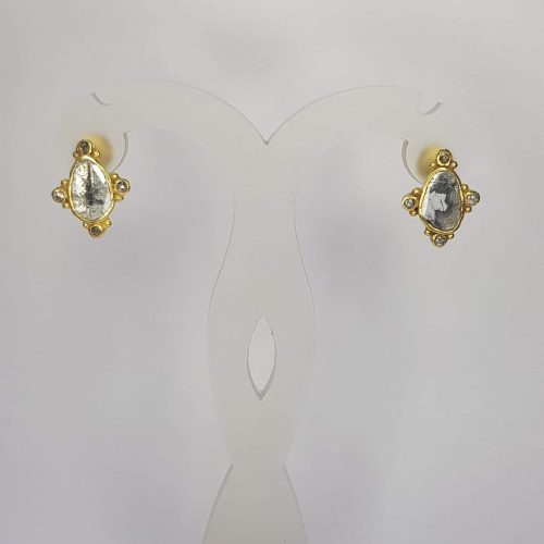 DIAMOND & STONE EARRING