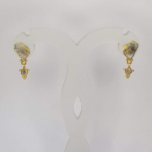 DIAMOND & STONE EARRING